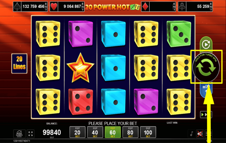 20 Power Hot Dice JUGAR EL JUEGO.