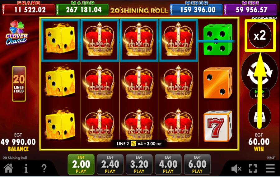 20 Shining Roll Clover Chance SPIELVERSUCH.