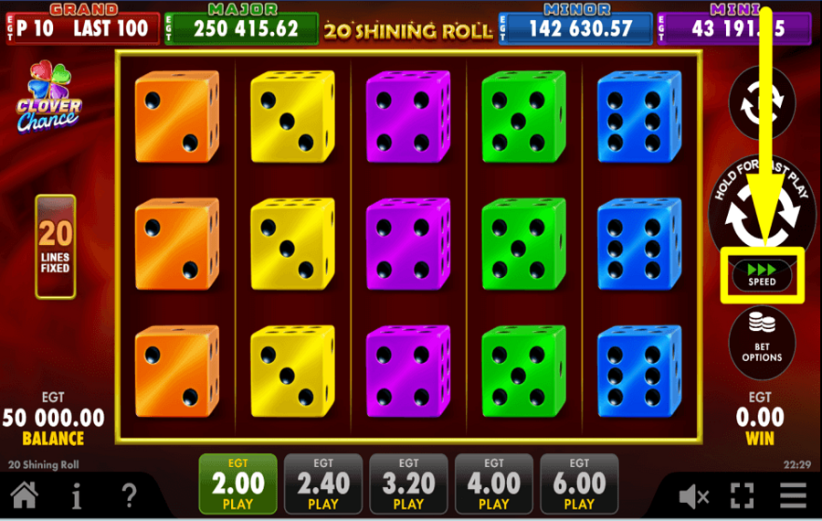 20 Shining Roll Clover Chance TURBOMODUS AKTIVIEREN.