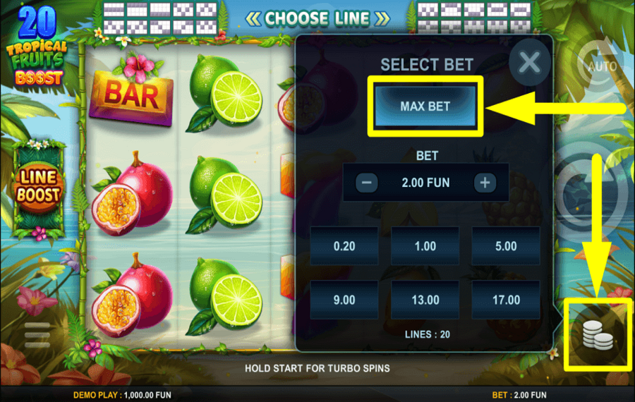 20 Tropical Fruits Boost HAGA APUESTAS ALTAS.