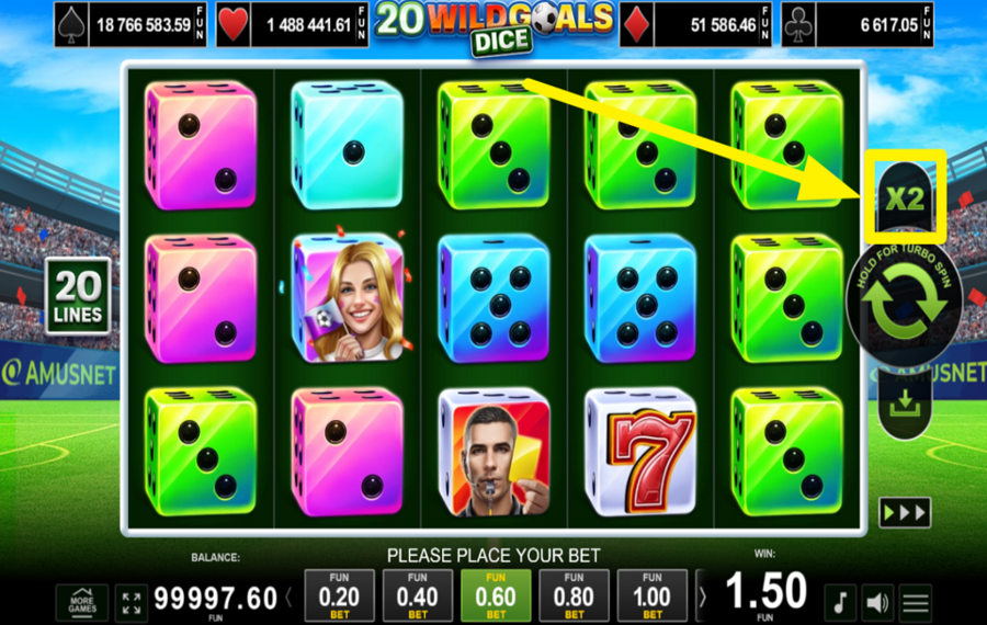20 Wild Goals Dice METTI ALLA PROVA LA TUA FORTUNA!
