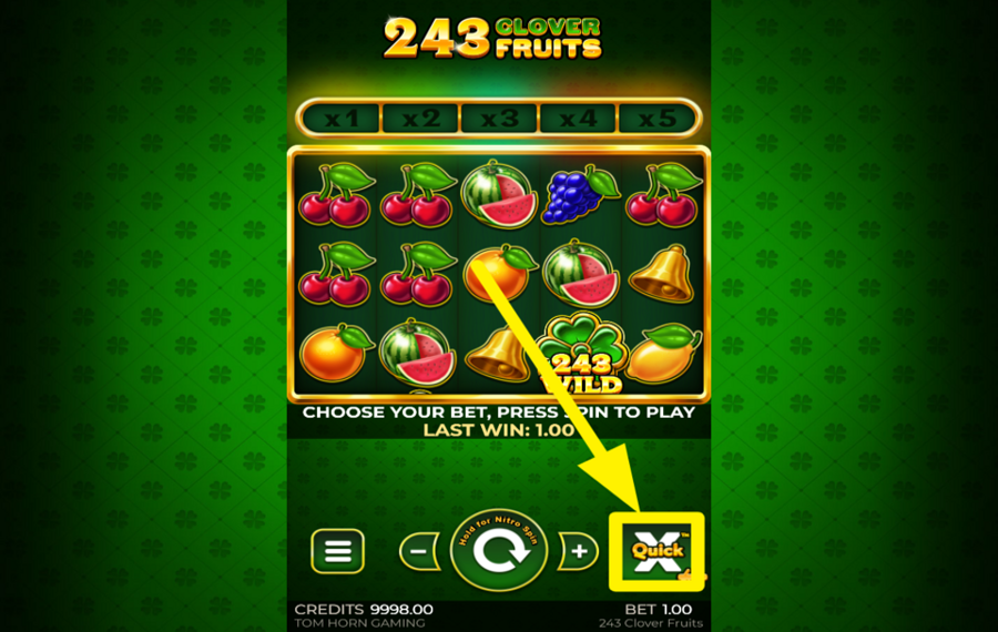 243 Clover Fruits АКТИВИРУЙ РЕЖИМ МНОЖИТЕЛЯ QUICKX.