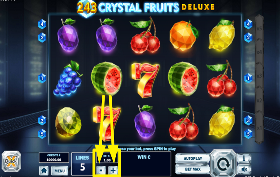 243 Crystal Fruits Deluxe SÉLECTIONNEZ LE MONTANT DU PARI.