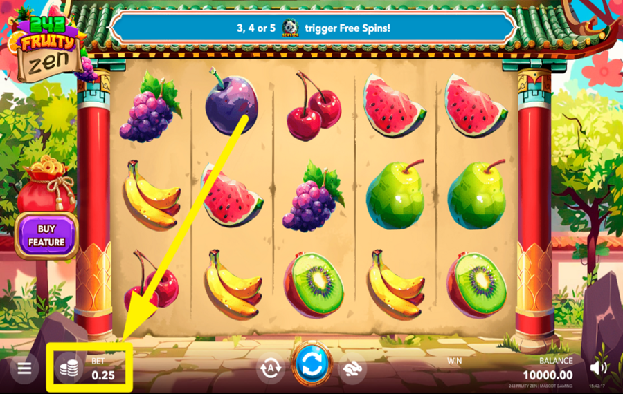 243 Fruity Zen ОПРЕДЕЛИТЕ СВОЮ СТАВКУ.