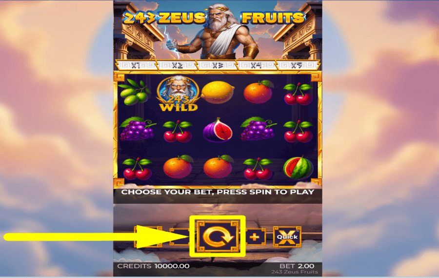 243 Zeus Fruits BEGINNEN SIE MIT DEM SPIELEN.