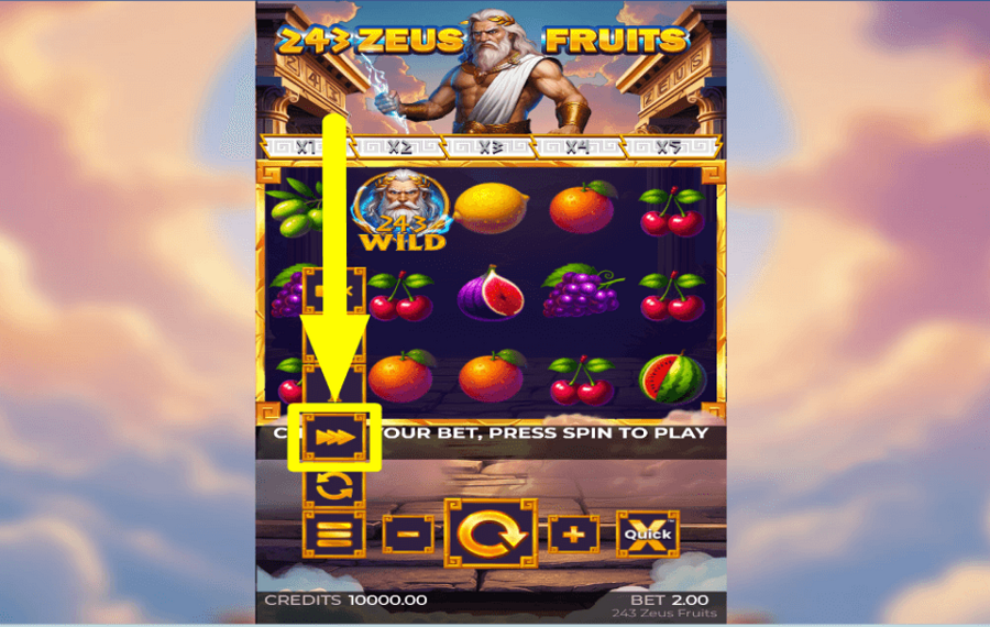 243 Zeus Fruits Das Tempo kontrollieren.