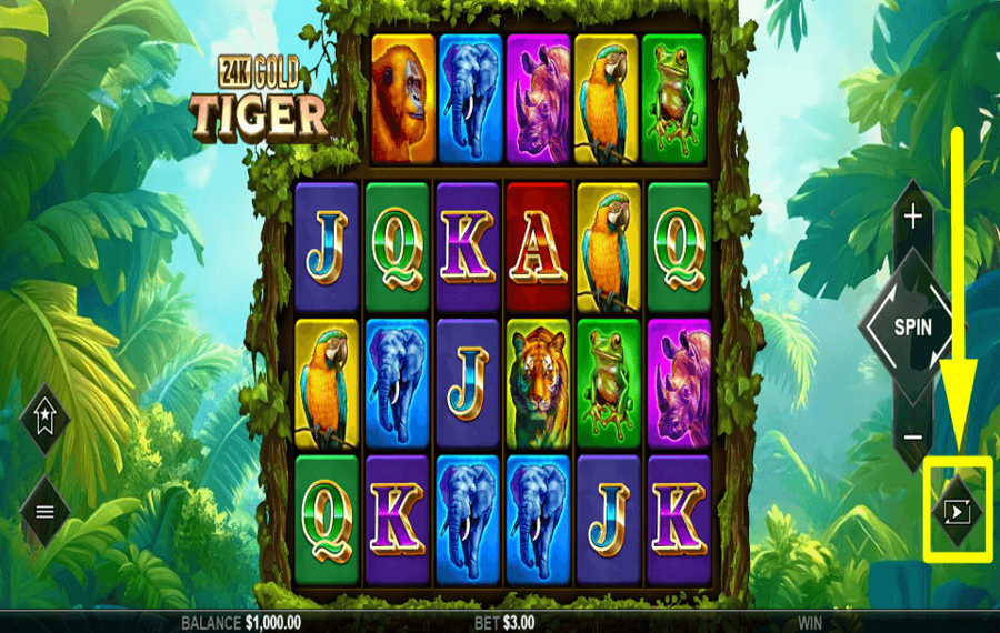 24K Gold Tiger WÄHLEN SIE AUTOMATISCHE SPINS.