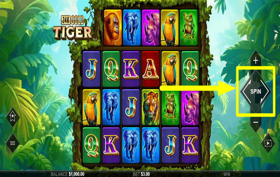 24K Gold Tiger MACHEN SIE EINE SPURENFAHRT.