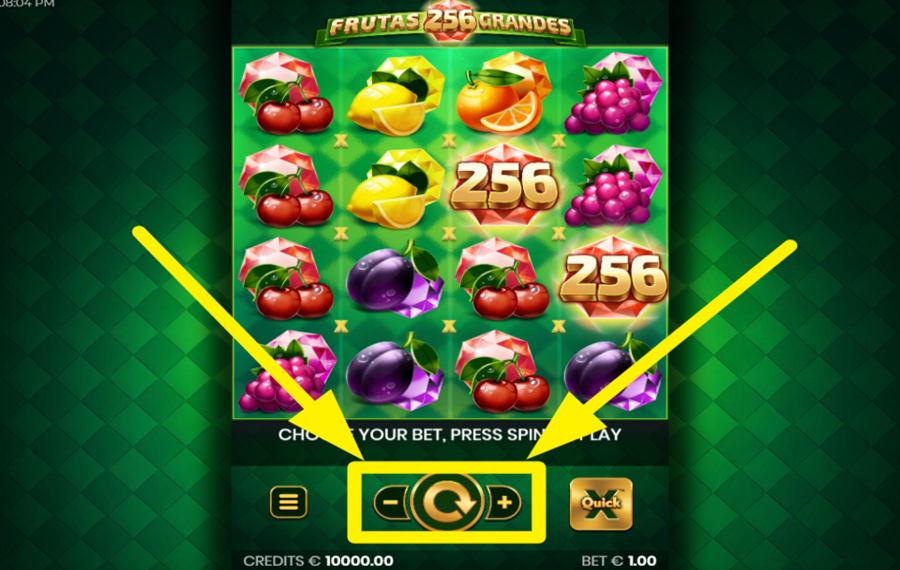 256 Frutas Grandes ОПРЕДЕЛИТЕ СВОЮ СТАВКУ.