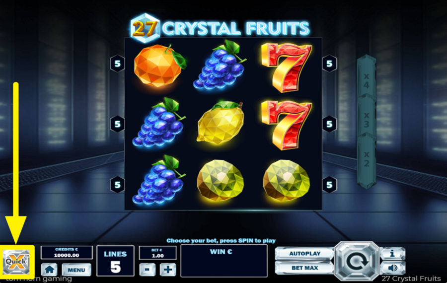 27 Crystal Fruits ВКЛЮЧИТЕ ФУНКЦИЮ QUICKX.