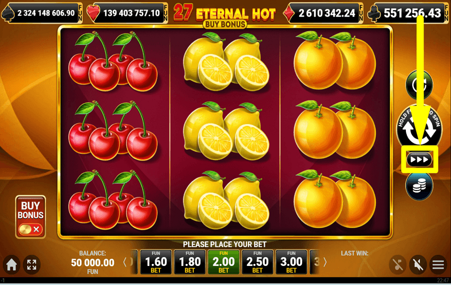 27 Eternal Hot Buy Bonus TURBOMODUS AKTIVIEREN.