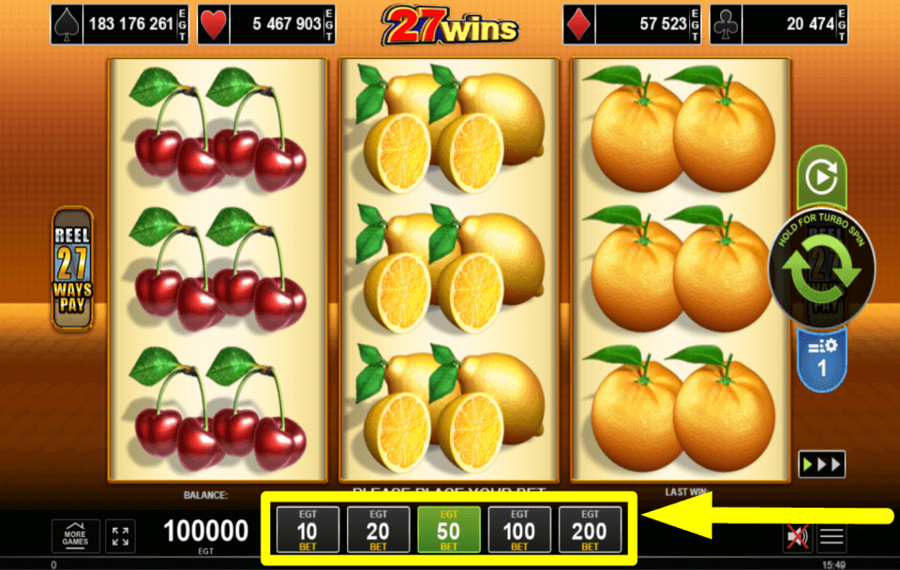 27 Wins ВЫБЕРИТЕ СТАВКУ.