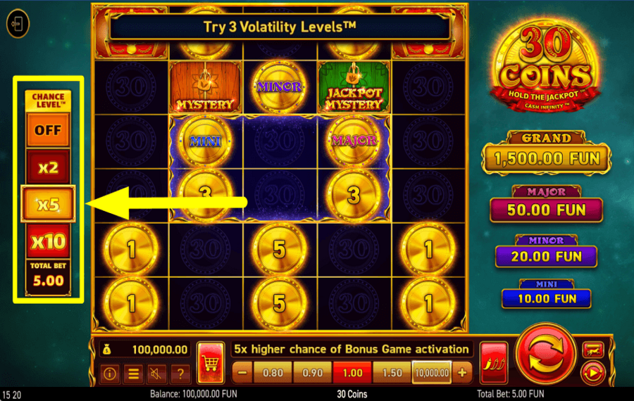 30 Coins IMPROVE YOUR CHANCES.