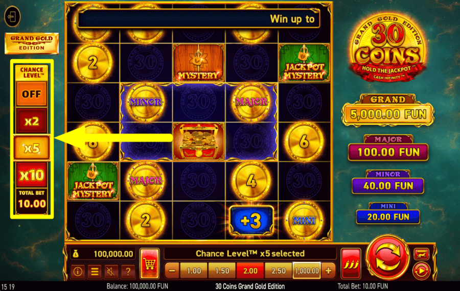 30 Coins Grand Gold Edition APPLY EXTRA CREDITS.