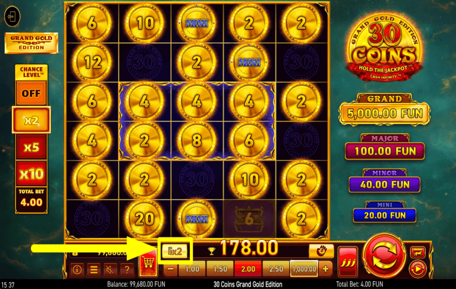 30 Coins Grand Gold Edition TRY YOUR LUCK.