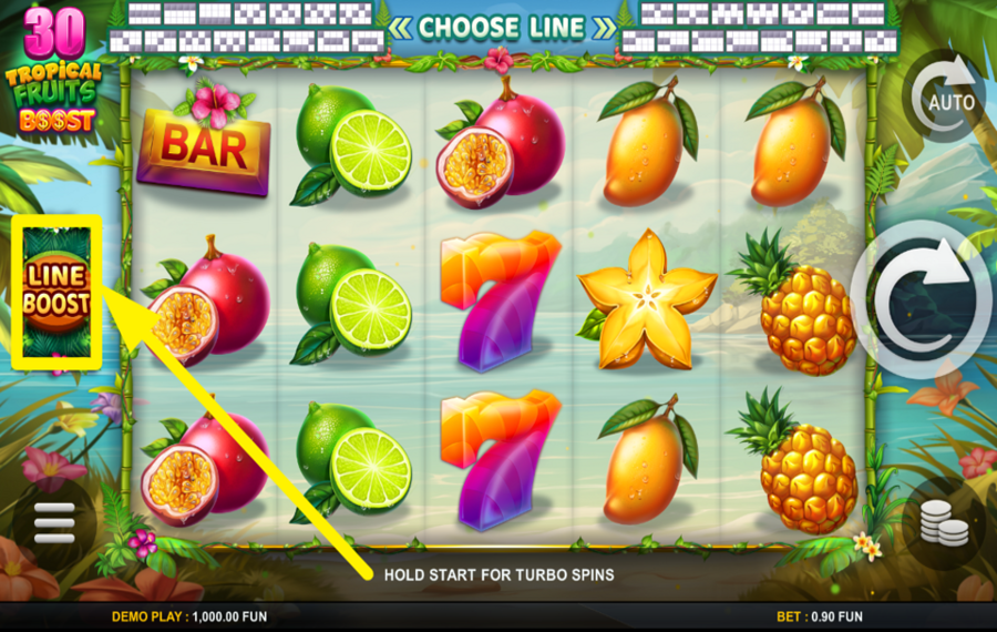 30 Tropical Fruits Boost TAKE ADVANTAGE OF THE LINE BOOST FEATURE.