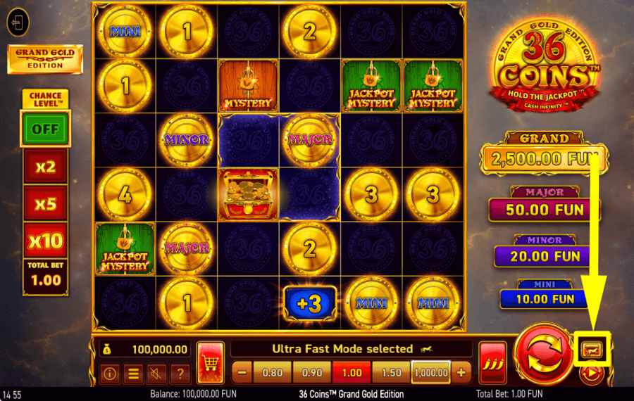 36 Coins Grand Gold Edition ATTIVA LA MODALITÀ TURBO.