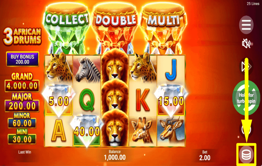 3 African Drums PLACE YOUR BET.