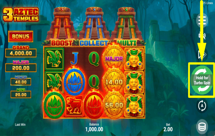 3 Aztec Temples COLLECT PRIZES.