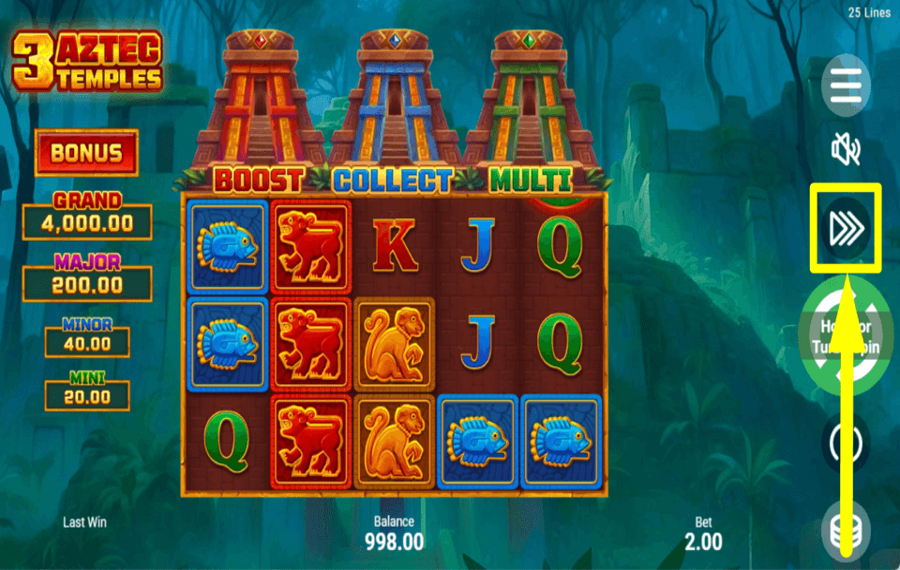 3 Aztec Temples CHANGE GAME SPEED.