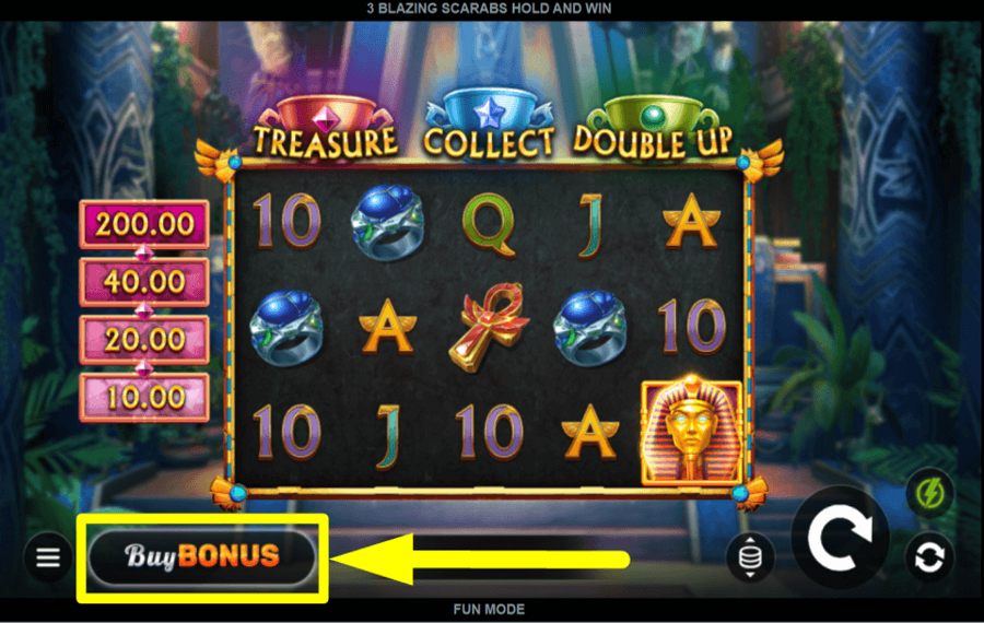 3 Blazing Scarabs Hold and Win СОБИРАЙТЕ БОНУСЫ.