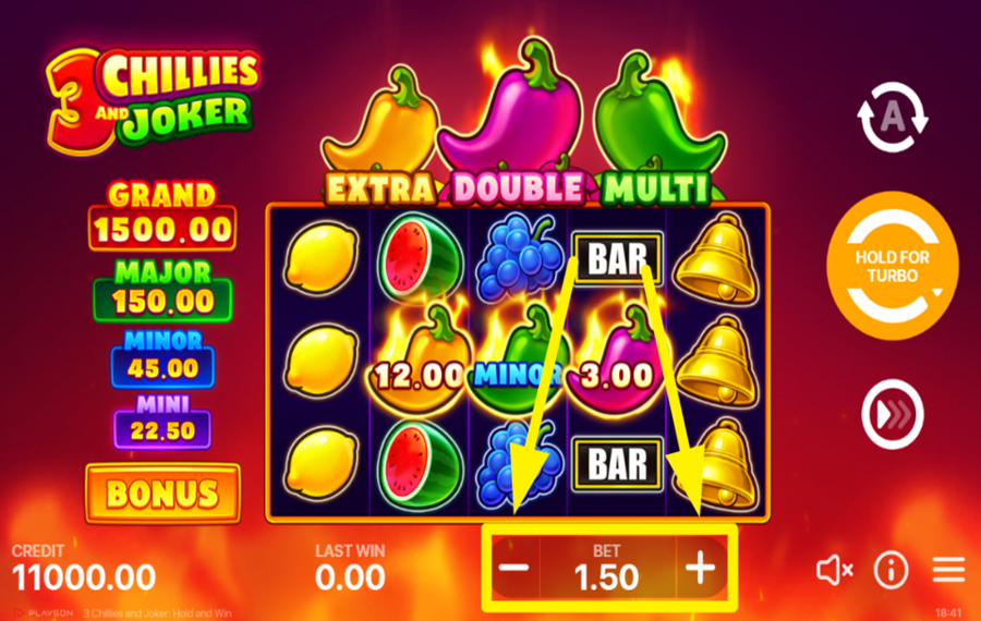 3 Chillies and Joker PLATZIEREN SIE IHREN EINSATZ.