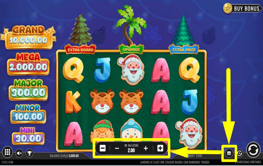 3 Christmas Fortunes SELECT YOUR WAGER.