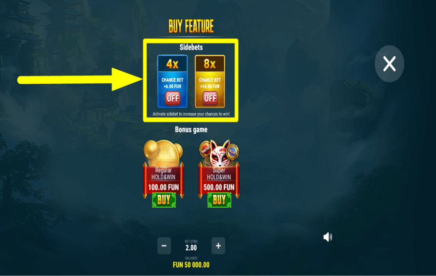 3 Claws of Fortune ESTABLECER APUESTAS ADICIONALES.