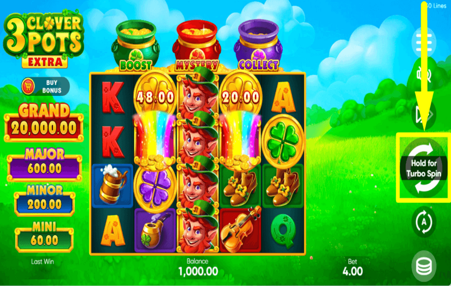 3 Clover Pots Extra ВРАЩАЙТЕСЬ, ЧТОБЫ ПОБЕДИТЬ.