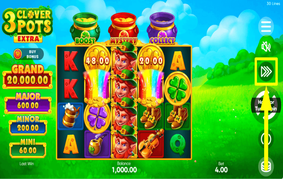 3 Clover Pots Extra УСКОРЬТЕ ИГРУ.