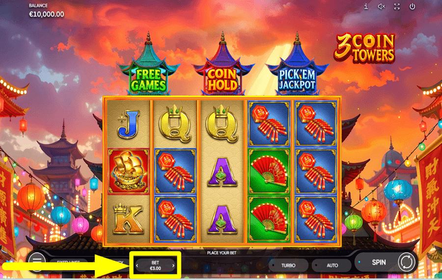 3 Coin Towers METTEZ VOTRE MISE.