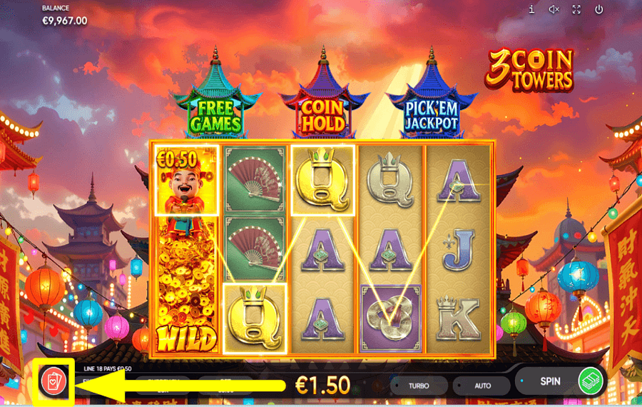 3 Coin Towers ENVISAGEZ LES JEUX DE HASARD.