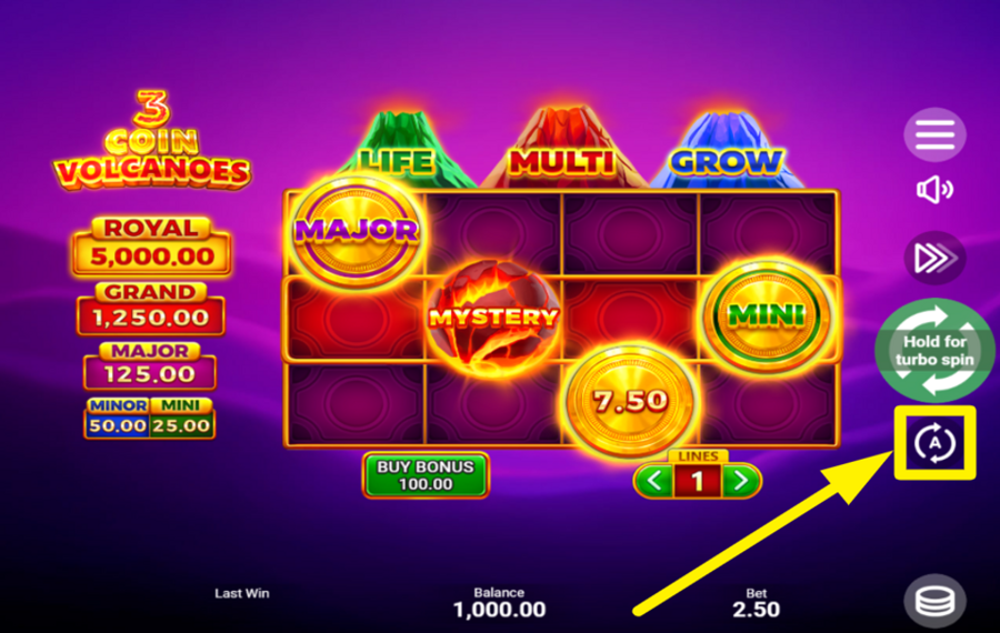 3 Coin Volcanoes DÉCLENCHEZ LA LECTURE AUTOMATIQUE.