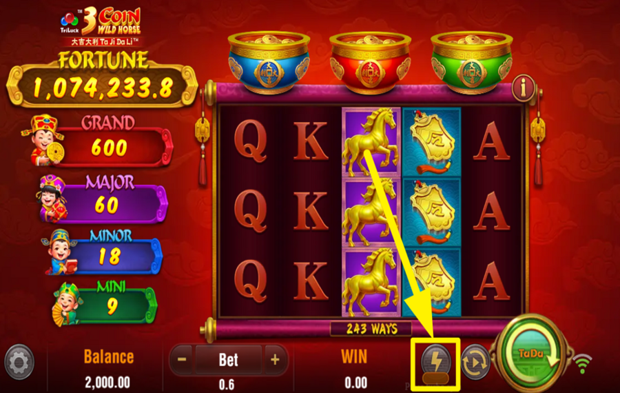 3 Coin Wild Horse AMP UP THE GAME.