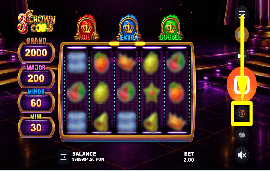 3 Crown Coins START AUTOPLAY.