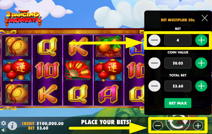 3 Dancing Monkeys EINSATZSTUFE KONFIGURIEREN.