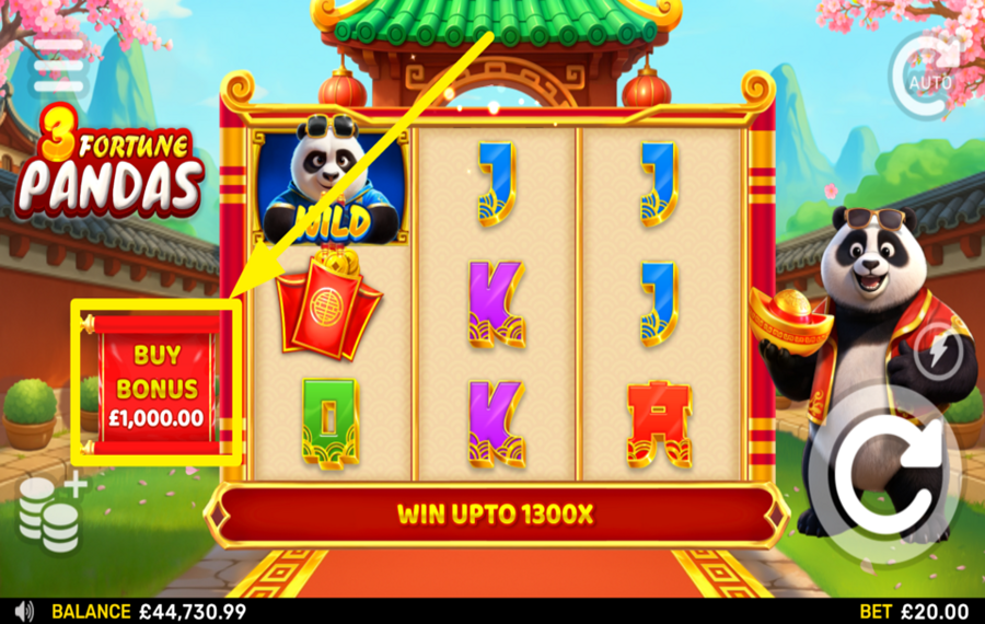 3 Fortune Pandas UNLOCK FORTUNE SPINS.