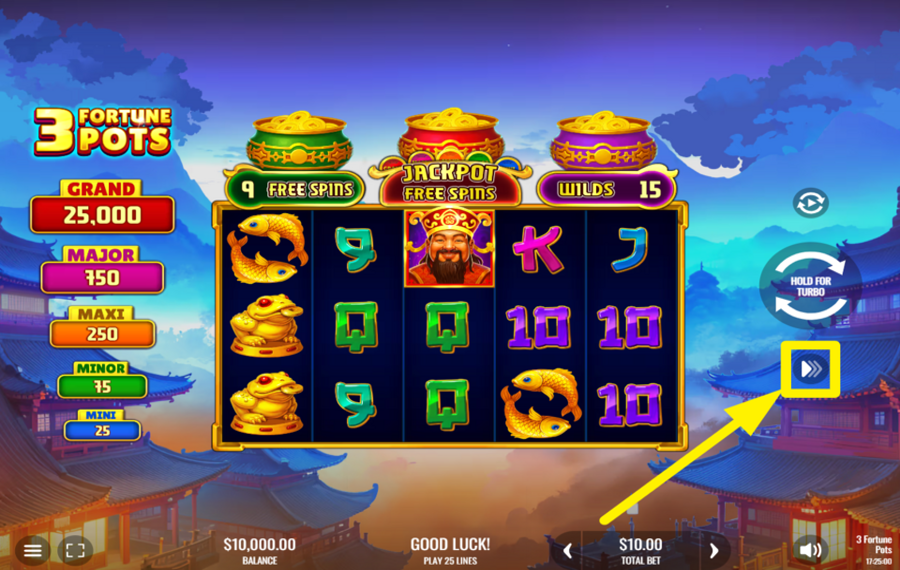 3 Fortune Pots ACCELERA IL GIOCO.