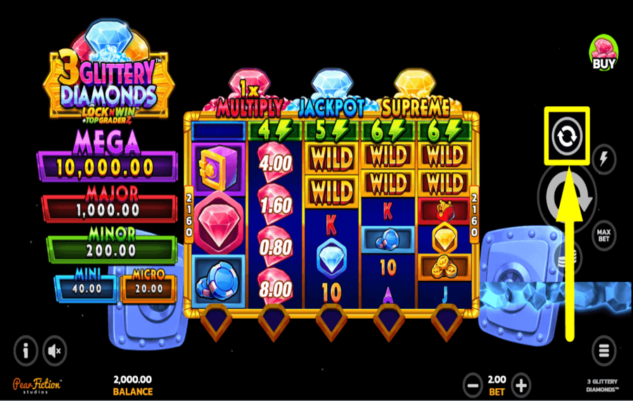 3 Glittery Diamonds AUTOMATISCH DREHEN.