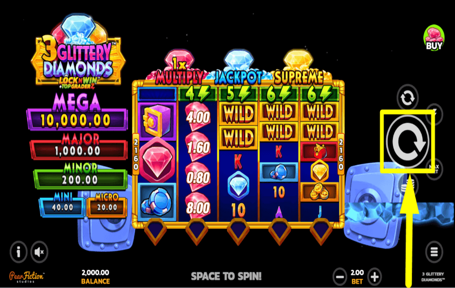 3 Glittery Diamonds BEGINNEN SIE MIT DEM SPIELEN.