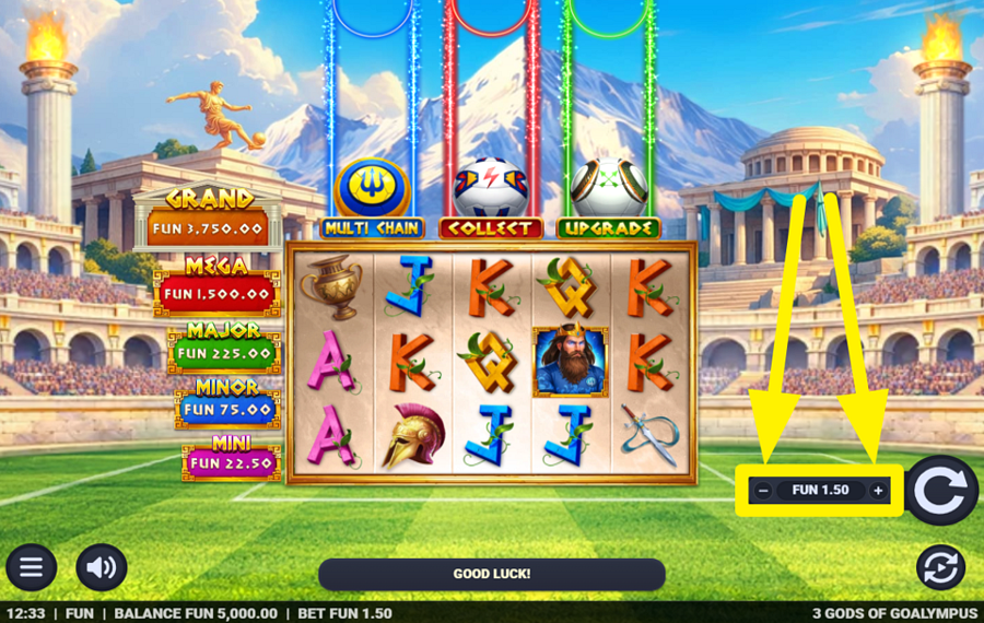 3 Gods of Goalympus FESTLEGEN SIE IHREN EINSATZ.