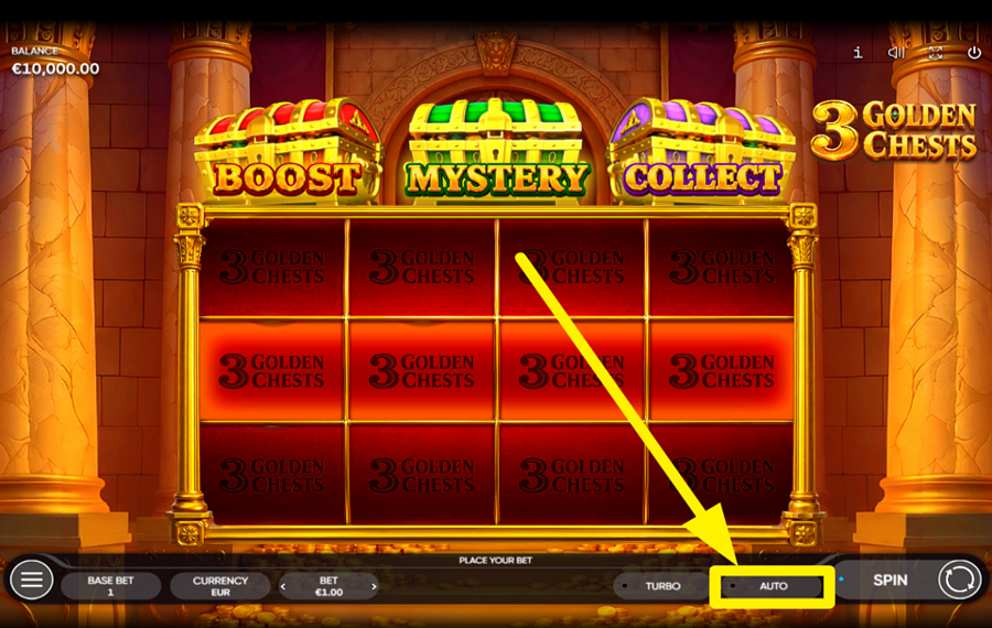 3 Golden Chests ACTIVATE AUTOMATIC PLAY.