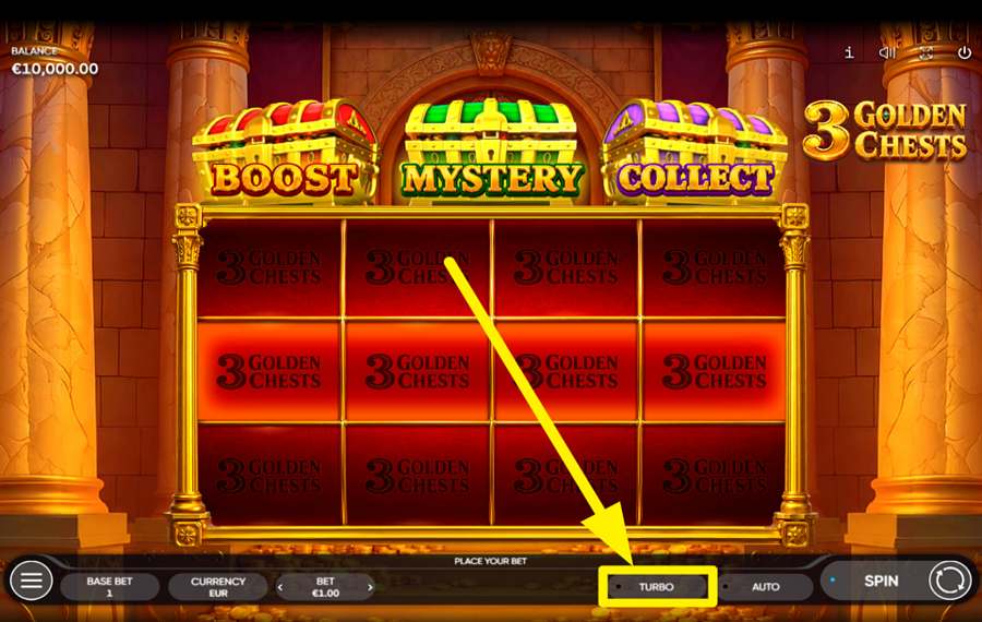 3 Golden Chests SPEED UP THE ACTION.