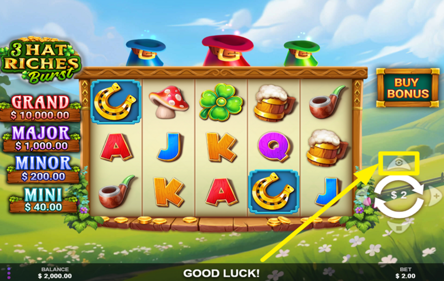 3 Hat Riches Burst TRIGGER AUTOMATIC PLAY.