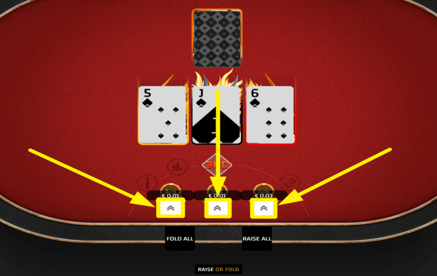 3 Headed Dragon SUBIR LAS APUESTAS INDIVIDUALES DE DRAGON.