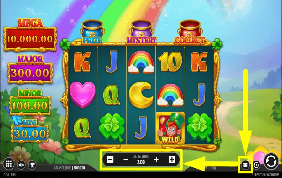 3 Leprechaun Charms CONTROL YOUR BET.