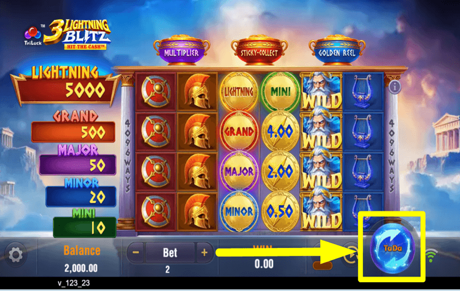 3 Lightning Blitz Hit the Cash JUEGA PARA GANAR PREMIOS.