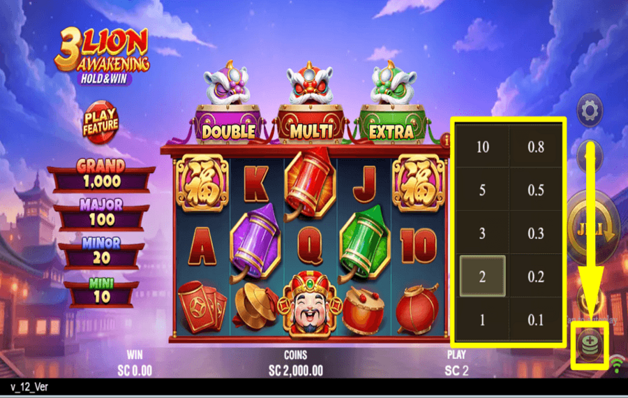 3 Lion Awakening Hold and Win SET THE STAKE.