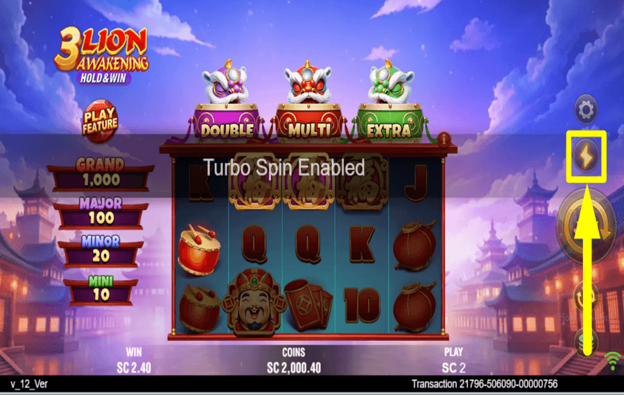 3 Lion Awakening Hold and Win STEP UP YOUR GAME.