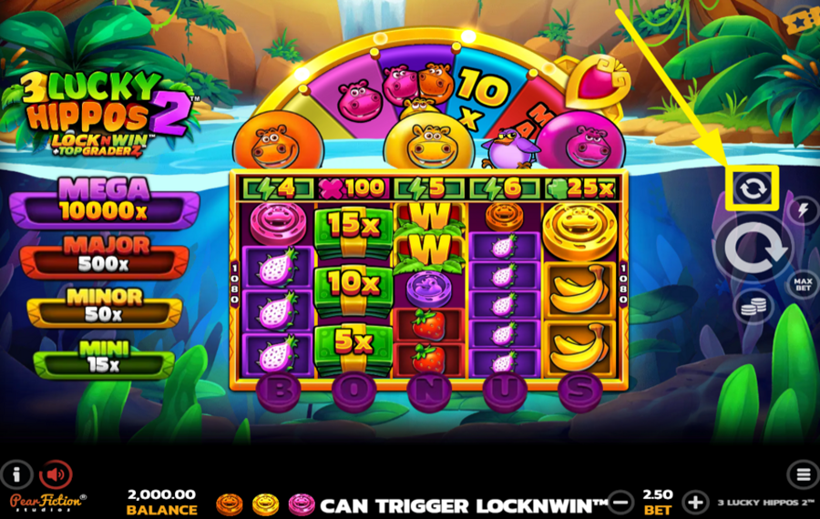 3 Lucky Hippos 2 BENUTZE DIE AUTOPLAY-FUNKTION.